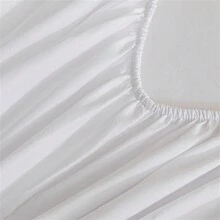 1入組適用深口袋柔軟微纖維易護理防縮防褪色床墊套,只有1張床墊套,不含枕頭 - 白色 - 查看 6