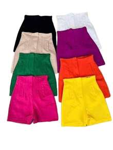 Short Pinzas Tiro Alto - Verde - Ver 3