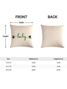 4入組聖派翠克節幸運草綠色格子圖案裝飾枕套（不包含枕芯）,用於沙發裝飾 - 橘色 - 查看 6