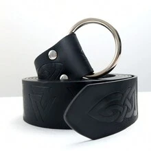 Thắt lưng hiệp sĩ thời trung cổ cho nam LARP Phục hưng O Ring Thắt lưng màu đen nâu cho áo dài Viking Trang phục hóa trang Halloween - A - Xem 3