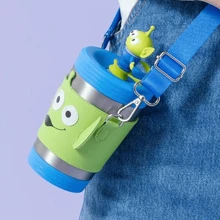 Miniso Cốc có ống hút hình ba mắt của Pixar, bình nước dễ thương và hấp dẫn với khả năng chống bỏng (400ml) - màu xanh lá - Xem 7