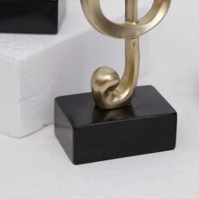 1 Miếng Vàng Dấu âm nhạc Điêu khắc , Trang trí Cái giá Vật trang trí Thích hợp Đối với Sàn nhà Và Giá sách - Vàng - Xem 6