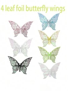 1 件四叶金箔蝴蝶翅膀道具适用于各种节日装扮派对酒吧角色扮演万圣节翅膀