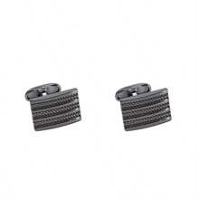 1 Par De Gemelos Franceses Creativos A Rayas Negras Rectangulares Para Camisas De Negocios - Multicolor - Ver 11