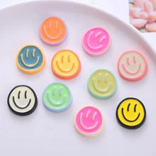 10pcs Random Mixed Color Resin Cartoon Smile Face DIY Jewelry Accessories For Handmade Crafts, Phone Case, Hair Clips, Creative Decoration Materials - Mixed Colors - View 5