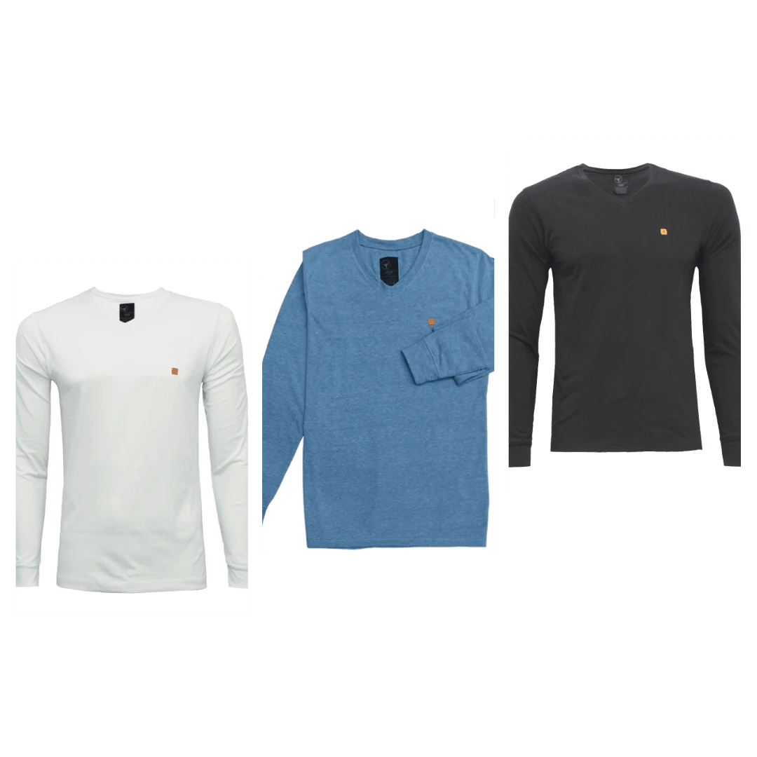 Playera Manga Larga para Hombre Set de 3 piezas - Multicolor - Ver 1