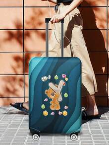 Vỏ hành lý Du lịch Loại vỏ Che phủ Đối với 18 Đến 21 Inch Hành lý Người bảo vệ Các trường hợp Cho nam giới NỮ Ngoài trời Ngày lễ Những điều cần thiết khi đi du lịch Phụ kiện Polyester Vali Đàn hồi Che phủ bụi Thời trang Ban đầu Tên A Đến Z Mẫu chữ - Màu xanh lam - Xem 4