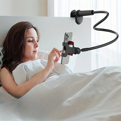 360° Rotatable Cellphone Holder Slouchy Bracket With Spiral Base For Bedside Or Bed Use Compatible With IPhone, Android Phone, Gift For Birthday, Family, Friends 360 Degree Rotating, Bed Slouchy Stand Nan 360° Rotation