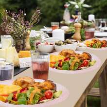 20pcs Clear Glitter Hard Plastic Round Plates, Dessert & Cake Serving Tray, Reusable & Washable Plastic Tableware, Perfect For Parties - Glitter Transparent - View 3