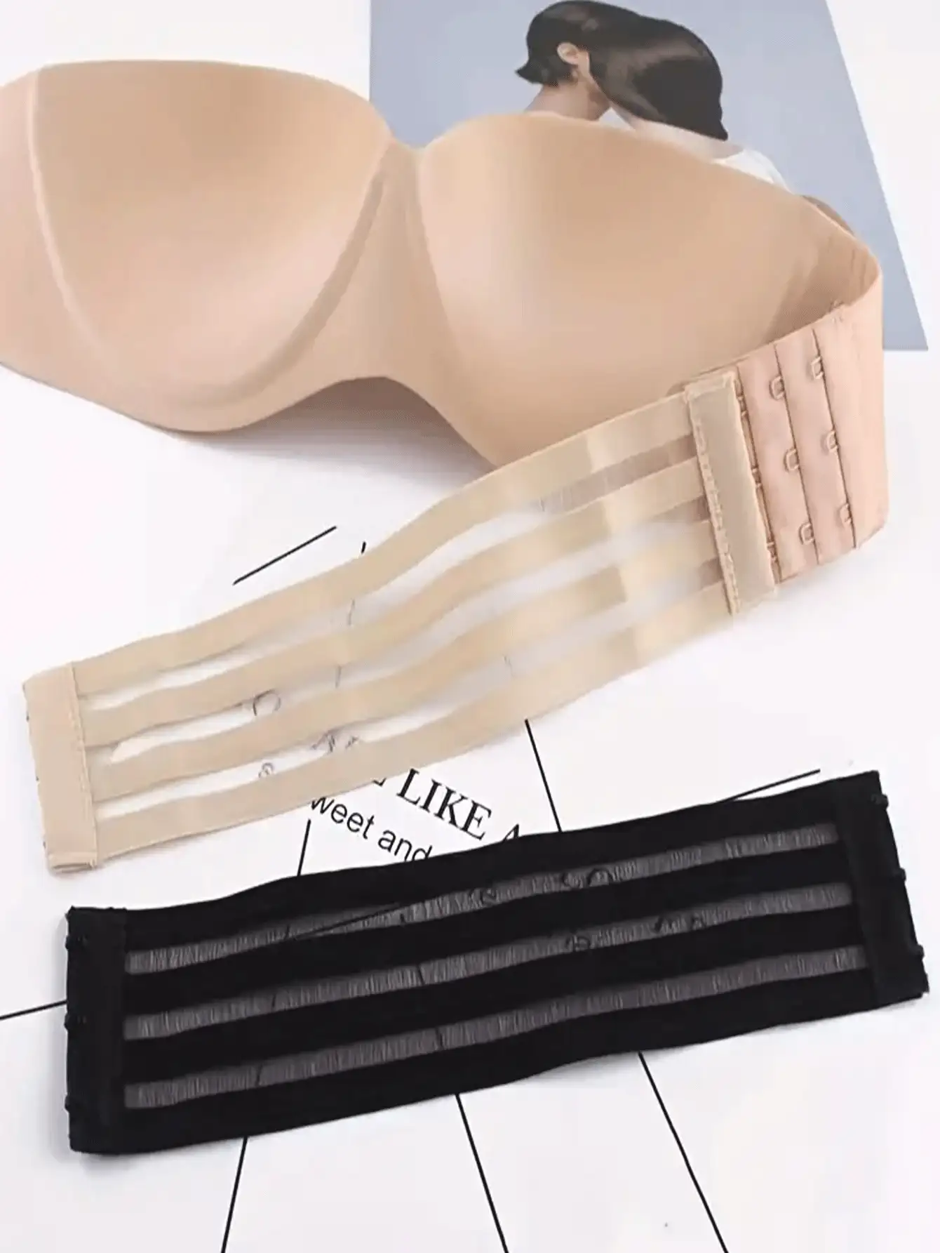 3pcs Elastic Bra Strap Extender, Comfortable Adjustable Bra Hook Extension For Women Bras And Underwear Accessories - Black and White Skin Combination - View 4