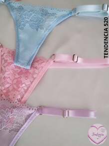 Tangas colores pastel 3 piezas ajustable de los lados - Multicolor - Ver 3
