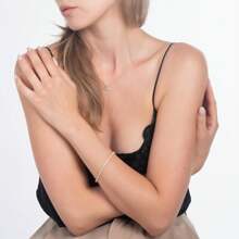 VOLUKA 1 件时尚百搭的 2.0 毫米锆石网球手链,镀白/镀金,适合男士 - 金色 - 查看 3