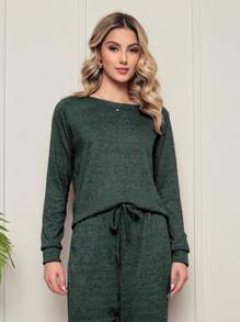 Women Two-Piece Outfits - Army Green - View 3