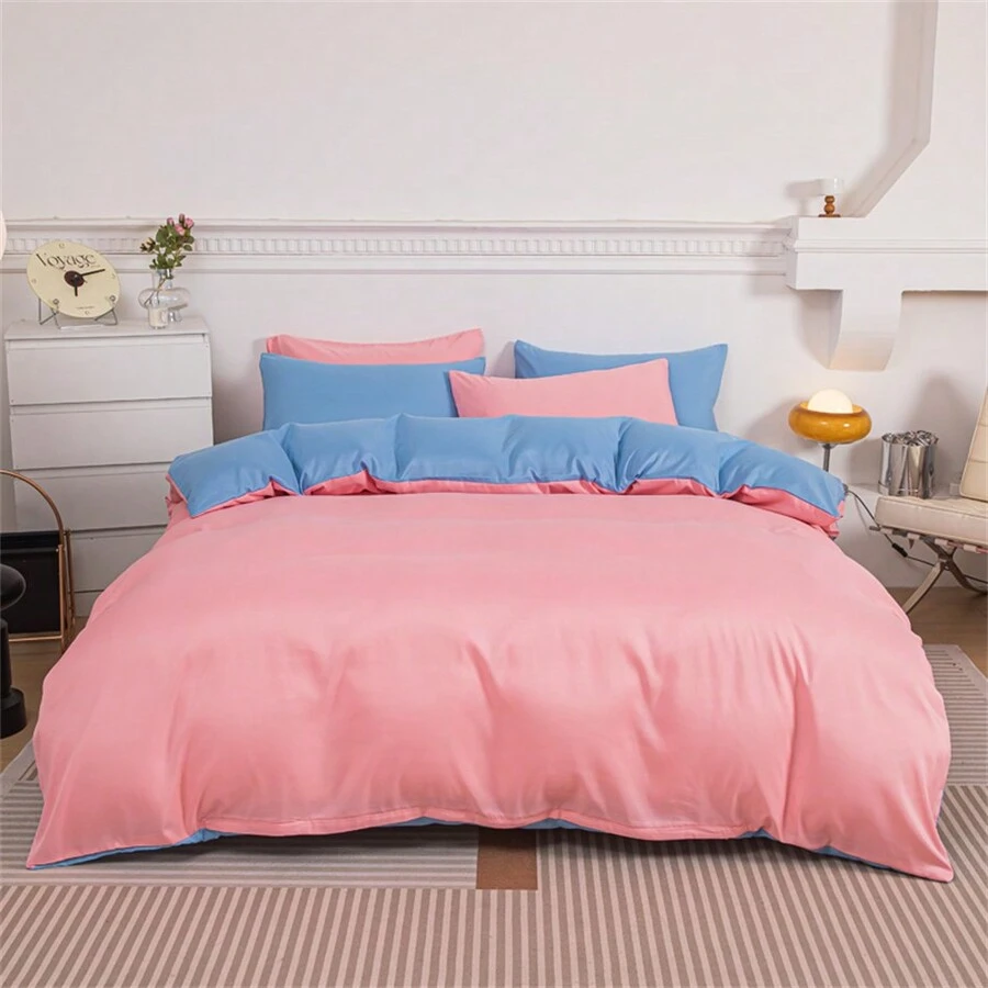 3 cái/bộ Phong cách hiện đại Hình hộp chữ nhật Hình dạng mềm mại ấm cúng Chất rắn Đã chải Vỏ chăn Duvet Và Vỏ gối Bộ , Chống bụi , Bốn , Máy giặt được , Thích hợp Đối với Phòng ngủ/nhà Sử dụng ( Không Bao gồm Chăn bông , Trang tính , Gối Cốt lõi ) - Nhiều màu - Xem 1