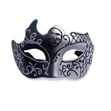 Party 1pc Multicolor Half-Face Plastic Eye Mask With Gold Powder Decoration, Suitable For Performances And Parties - Multicolor - View 9