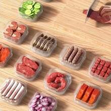 2/5/10/20pcs/Set Refrigerator Frozen Meat Compartment Box, Frozen Storage Box, Household Freshness Preservation Box, Refrigerator Storage And Portioning Box,Transparent Stackable Meal Preparation Containers - Clear - View 9