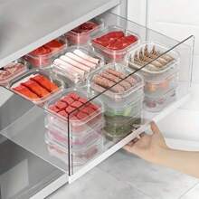 2/5/10/20pcs/Set Refrigerator Frozen Meat Compartment Box, Frozen Storage Box, Household Freshness Preservation Box, Refrigerator Storage And Portioning Box,Transparent Stackable Meal Preparation Containers - Clear - View 8