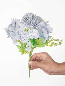 1pc Artificial Blue Hydrangea Wedding Bouquet - Blue - View 5