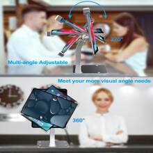 Anti-Theft Tablet Kiosk Stand, Aluminum Alloy With Security Lock And Key 360° Swivel Security IPad Desktop Floor Stand Easy Office Painting Design Comfortable Neck Protector For 7-11 Inch Tablets - Silver - View 7