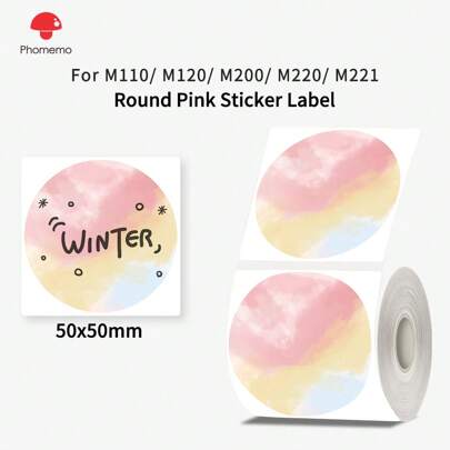  Phomemo 1卷彩色花形热敏标签纸，尺寸1.97英寸 x 1.97英寸（50x50毫米），兼容Phomemo M100/M102/M108/M120/M160/M110/M220/M120/M200/M221/M150/M250/M260/M421标签打印机