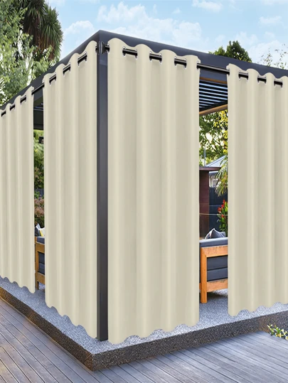 BONZER Outdoor Curtains For Patio Waterproof Weatherproof, UV And Fade Resistant Outside Curtains For Gazebo, Front Porch, Pergola, Sun Blocking Privacy Curtain, 52W X 84L Inch, 1 Panel, White