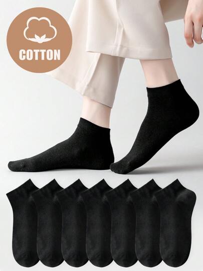 7 双纯色休闲短袜，春/秋