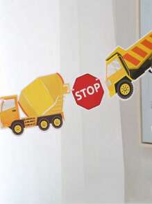 15pcs/Set Construction Vehicle Theme Birthday Party Supplies Including Flags For Decoration - Multicolor - View 6