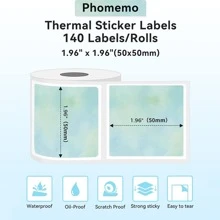 Phomemo 1 Cuộn Nhãn Nhiệt Hình Vuông Họa Tiết Bầu Trời Sao Nhiều Màu Sắc, Kích Thước: 1,97 Inch x 1,97 Inch (50mm x 50mm), Giấy In Nhiệt Tự Dính, Thích Hợp Dùng Cho Nhãn Quần Áo, Nhãn Giá, Nhãn Danh Mục, Nhãn Bao Bì, Nhãn Vận Chuyển, Nhãn Sản Phẩm. - màu xanh lá - Xem 3