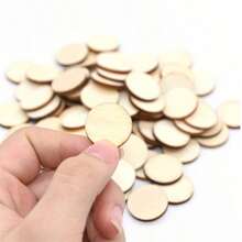 100 Cái/60 Chiếc 1-Inch Bằng Gỗ Hình Tròn DIY Trang Trí Thủ Công Đĩa Để Thủ Công & Album Ảnh Vòng Tròn Bằng Gỗ Chưa Hoàn Thành Mảng Bám DIY bảng Graffiti - Màu be - Xem 4