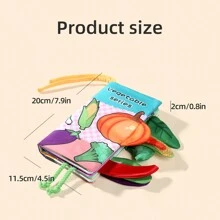 1 件 6 页可水洗布书，带蔬菜主题皱纹纸，适合婴幼儿、早教 3D 书籍、抗撕裂刺激玩具、学龄前圣诞节和万圣节礼物 - 六頁蔬菜布書 - 查看 3