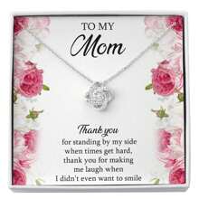 To My Mom Gifts, Thank You For Standing By My Side, Love Knot Necklace For Women, Birthday Mother's Day Present From Son Daughter Christmas Gift