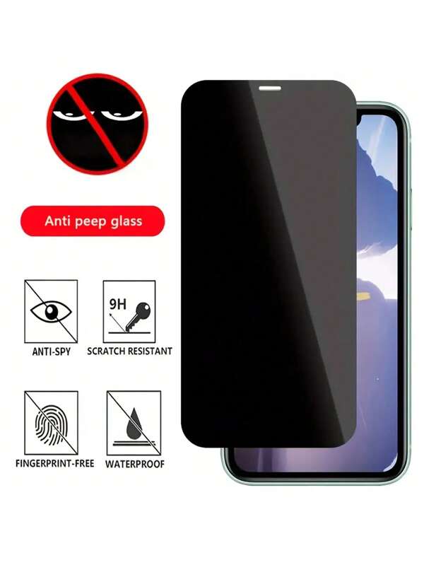1 Stück Set komplett abdeckender Datenschutz-Bildschirmschutz aus gehärtetem Glas, Bildschirmschutz kompatibel mit iPhone 15 16Pro Max/15/14 Plus/13/12/11 Pro Max/X/XS/XR, Vollabdeckung Bildschirmschutz, Antispy Handy-Glasfolie Geschenk für Geburtstag, Familie, Freunde, Handy Zubehör