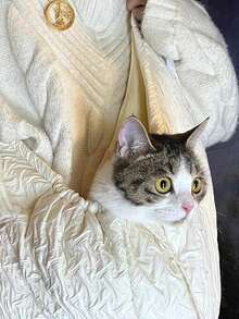 Zeze 小型/中型貓狗攜帶袋,適用於15磅以下的小貓狗,貓袋舒適舒適,白色貓袋寵物攜帶袋,適用於美容,獸醫,車旅行等 - 彩色 - 查看 10