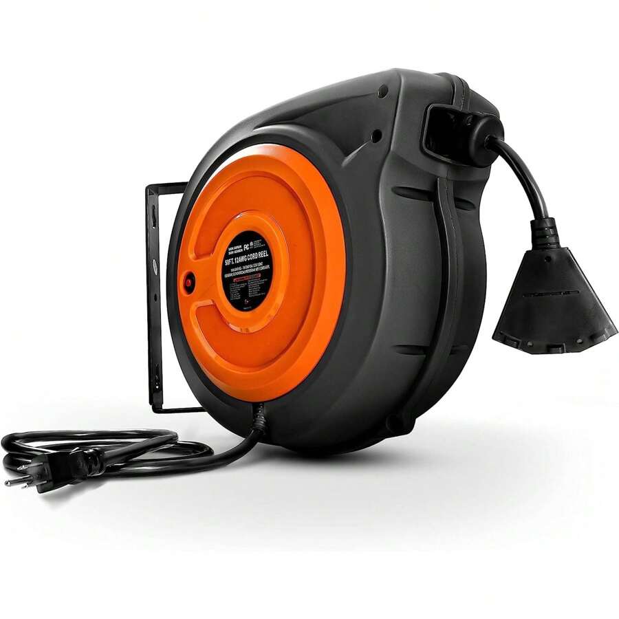 SuperHandy Retractable Extension Cord Reel 12AWG X 50FT (Upgraded Design) SHEIN USA