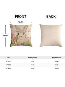 4入組復活節兔子、蛋、花、胡蘿蔔圖案裝飾枕套不包含枕芯,適合裝飾家庭沙發 - 紅色 - 查看 6