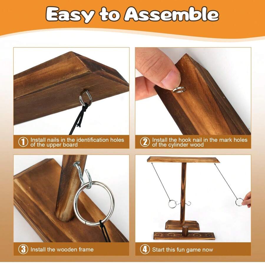 1pc Hooks Ring Toss Game For Adults, Indoor Outdoor Games For Adults
