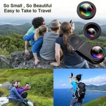 180°魚眼鏡頭，適用於iPhone、三星、Pixel、BlackBerry等手機，附夾子，手機鏡頭，畸變鏡頭，有趣的照片 - 黑色 - 查看 6