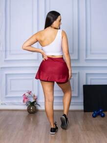 Short Saia de Academa Feminino Shortinhos Tapa Bumbum Fitness - Vinho - Visão 7