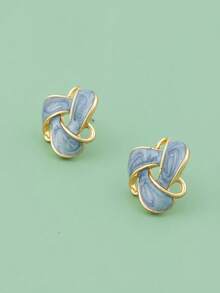 1 Đôi Phong Cách Hàn Quốc Sáng Tạo Nhỏ Thời Trang Vintage Nhỏ Giọt Dầu Tam Giác Bông Tai - bông tai - Xem 4