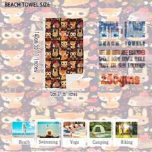 1件動物圖案沙灘巾包巾,超細纖維沙灘巾,運動巾,防沙、快乾、柔軟吸手汗巾,泳池巾,游泳巾,適合夏天、沙灘、游泳池、運動、瑜珈、遠足、洗浴、旅行 - 彩色 - 查看 5