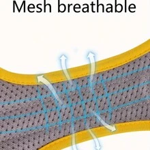 1入犬用無勾式胸背帶，可調節柔軟帶墊大型狗狗胸背帶，帶有易於控制的手柄和反光犬胸背帶 - 黃色 - 查看 6