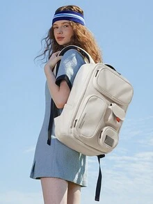 18 Inch Travel Backpack Multifunctional Large Capacity Waterproof Carry On Luggage Bag Laptop Backpack Fit 15.6 Inch Laptop With Multi Pockets For Women And Men Moonlight White - Light Grey - View 2