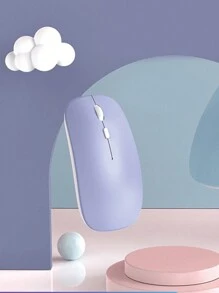 1pc ABS Material Ultra-Thin Wireless Mouse In Macaron Colors - Purple - View 4