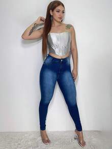 Women Jeans - Rửa trung bình - Xem 2