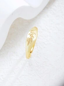 1 Miếng Mạ vàng 925 sterling bạc Cây Thiết kế lá Nhẫn , Của phụ nữ Mặc hàng ngày Đồ trang sức - Vàng - Xem 4