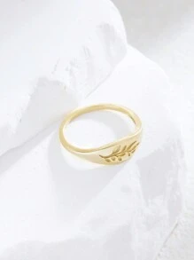 1 Miếng Mạ vàng 925 sterling bạc Cây Thiết kế lá Nhẫn , Của phụ nữ Mặc hàng ngày Đồ trang sức - Vàng - Xem 5