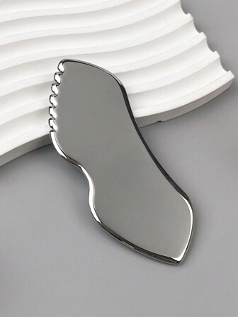 1pc Geared Stainless Steel Scraping Gua Board,Beauty,Skin Care Products,Spa,Self Care,Skin Care Tools,Face Care,Esthetician Supplies,Massage,Face Massage Tool,Face Roller