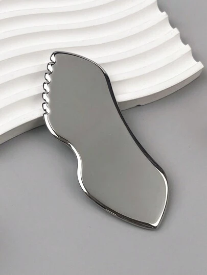 1pc Geared Stainless Steel Scraping Gua Board,Beauty,Skin Care Products,Spa,Self Care,Skin Care Tools,Face Care,Esthetician Supplies,Massage,Face Massage Tool,Face Roller