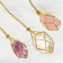 Pha lê Giá đỡ Lồng Dây chuyền Pha lê Thay đổi cho nhau được Thép không gỉ Lồng Mặt dây pha lê Dây chuyền Thạch anh Đá quý Phụ kiện trang sức DIY Đối với phụ nữ Nam - Bạc - Xem 8