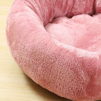 1 ชิ้น Short Plush ทรงกลมล้างทำความสะอาดได้และเบาะเตียงสัตว์เลี้ยงเหมาะสำหรับแมวและสุนัขขนาดเล็กและขนาดกลางมีให้เลือกทุกฤดูกาล